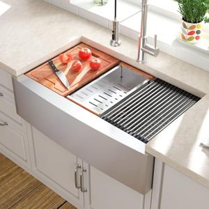 Lordear 36 Farmhouse Sink Stainless Steel 36" x 22" Farmhouse Kitchen Sink Ledge Workstation 16 Gauge Single Bowl Apron Front Farm Sinks Basin, 9" Apron Height