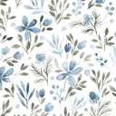 Blue Floral Peel and Stick Wallpaper Blue and White Wallpaper for Cabinets Leaf Contact Paper Boho Waterproof Self Adhesive Removable Wallpaper for Bedroom Vinyl 17.3''x 393''