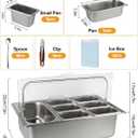 Pizza Topping Station 9 Pans Stainless Steel Salad Bar for Home
Salsa Bar Buffet Station with Spoons Ice Boxes Buffet Containers Set for Home Sauce Jam Ingredient Kitchen Restaurant