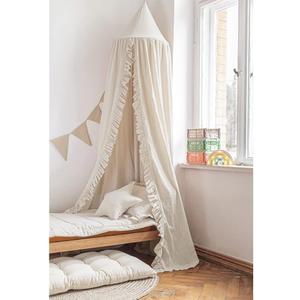 Bed Canopy with Frills Reading Nook Game Tent for Kids Boho Hanging Net Play Room Decor(Beige), 95 X 20 X 20 Inches, Boho Canopy With Drapes