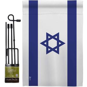 Israel Flag Bandera de Israeli Flag Pole Set Home Banner Yard Sign Room Post Gravesite Stand Cemetery Flagpole Outdoor Tapestry Grandma Gifts Grave Decor Jewish Decorations Made in USA