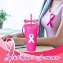 16 Pcs Breast Cancer Awareness Plastic Tumblers 24 oz Reusable Pink Ribbon Cups Bulk with Lids and Straws Drinking Cups Gifts for Women Breast Cancer Awareness Survivor Gift Party Supplies
