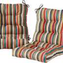 Greendale Home Fashions Outdoor Seat/Back Chair Cushion, Set of 2, Adobe Stripe 2 Count