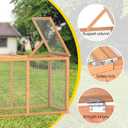 GOJOOASIS 40" Chicken Run Outdoor Wooden Chicken Coop Hen House Poultry Cage w/Wire Fence Indoor and Outdoor Use (B)