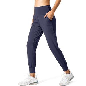 G Gradual Women's Joggers High Waisted Yoga Pants with Pockets Loose Leggings for Women Workout, Athletic, Lounge (Medium, Navy)
