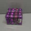 Emopeak 24Pcs Christmas Balls Ornaments for Xmas Christmas Tree  4 Style Shatterproof Christmas Tree Decorations Hanging Ball for Holiday Wedding Party Decoration (Purple, 1.6"/4.2CM), 2 Pack