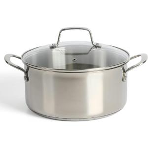 Martha Stewart Castelle 5-Quart 18/8 Stainless Steel Induction Safe Dutch Oven Casserole Pot With lid
