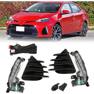 WFLNHB 1 Pair of Fog Lights Driving Daytime Running Light Replacement for Corolla SE XSE 2017-2019 Left & Right Side Fog Lamps