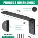 Free Hanging Side Wall Floating Shelf Bracket 3 Pack 18 Inch Heavy Duty Countertop Support Bracket for Breakfast Bars Cabinet Granite Countertops with No Knee Wall or Pony Wall