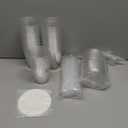 12oz Disposable Stemless Glasses with Flat Lids and Straws,PET Disposable Drinking Cups,Clear Plastic Glasses for Parties Birthday,Wedding,Meeting,Christmas Party Supplies. (50, Transparent)