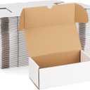 ZBEIVAN 8x4x3 White Shipping Boxes Set of 50, Corrugated Cardboard Mailer Boxes for Packaging Small Business Mailing Gifts