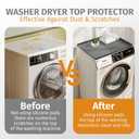 2 PCS Washer and Dryer Top Protector, 25.6''x 23.6'' Silicone Covers Mat for Washer and Dryer Top, Waterproof Anti-Slip Dust-Proof Dryer Mat for Top of Home Kitchen Laundry
