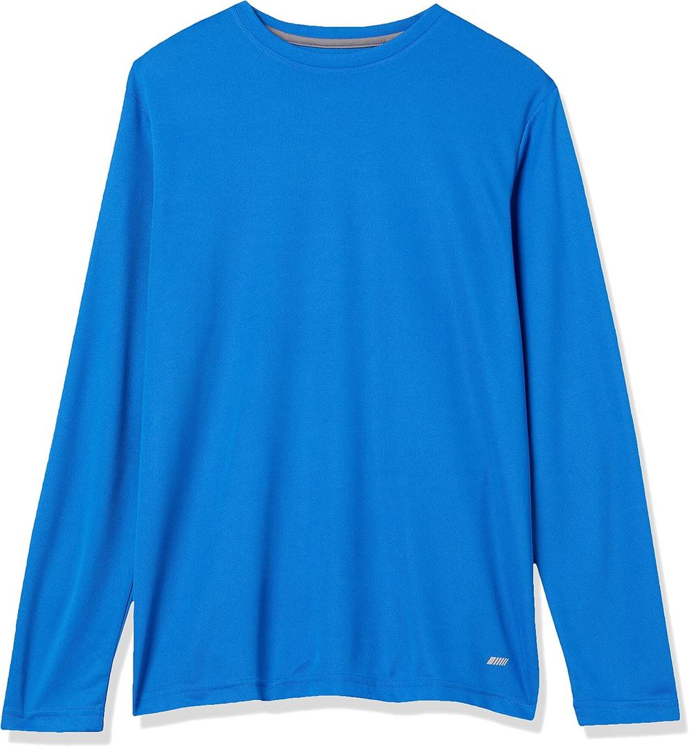 Amazon Essentials Men's Moisture Wicking Long Sleeve Performance Tech Crew Neck T-Shirt, M
