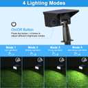 ZJOJO Solar Lights for Outside, Spot Lights Outdoor 40 LEDs IP65 Waterproof, with 4 Lighting Modes for Garden Yard, 6 Pack (Black)
