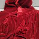 72-Inch Ruffled Velvet Christmas Tree Skirt with Foam Padding, Nylon Backing and Lace-Up Tie Closure, Burgundy