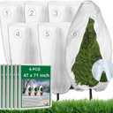 Large Size 6 Packs Plant Covers Freeze Protection 47 x 71 Inch, Upgraded Tree Frost Cloth for winter, 2.8oz/yd² Frost Blankets for Outdoor Plants, Reusable Tree Protectors Covers for Christmas