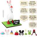 AceOrbit 17 Pcs Magnetic Goose Key Holder Resin Goose Statue with Mini Hats Writable Interchangeable Signs Desk Decor(Fresh)