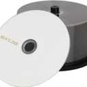 BD-R BDR 25GB Single Layer Blue Blu-ray Recordable Media Disc Upto 6X with 50 Pack White Inkjet Hub Printable Blank Data Recordable Media Disc with Cakebox/Spindle Packing