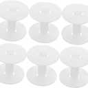 ULDIGI Sewing Machine Bobbins 6pcs Thread Bobbins Replacement Thread Set Compact Spools Professional Sewing Accessories (White)
