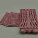 Plastic Baskets for Desk Organizing, Drawer Organizer, 2 Medium+2 Small Durable Folding Storage Crate for Home Kitchen Classroom Office Bedroom and Bathroom (Pink)