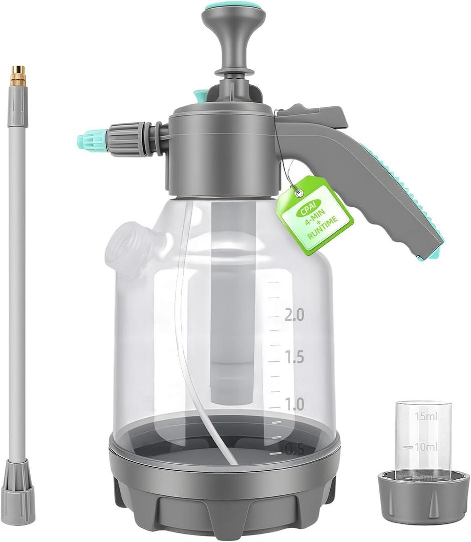 3L Pump Sprayer with 12-Inch Long-Reach Flexible Wand for Garden