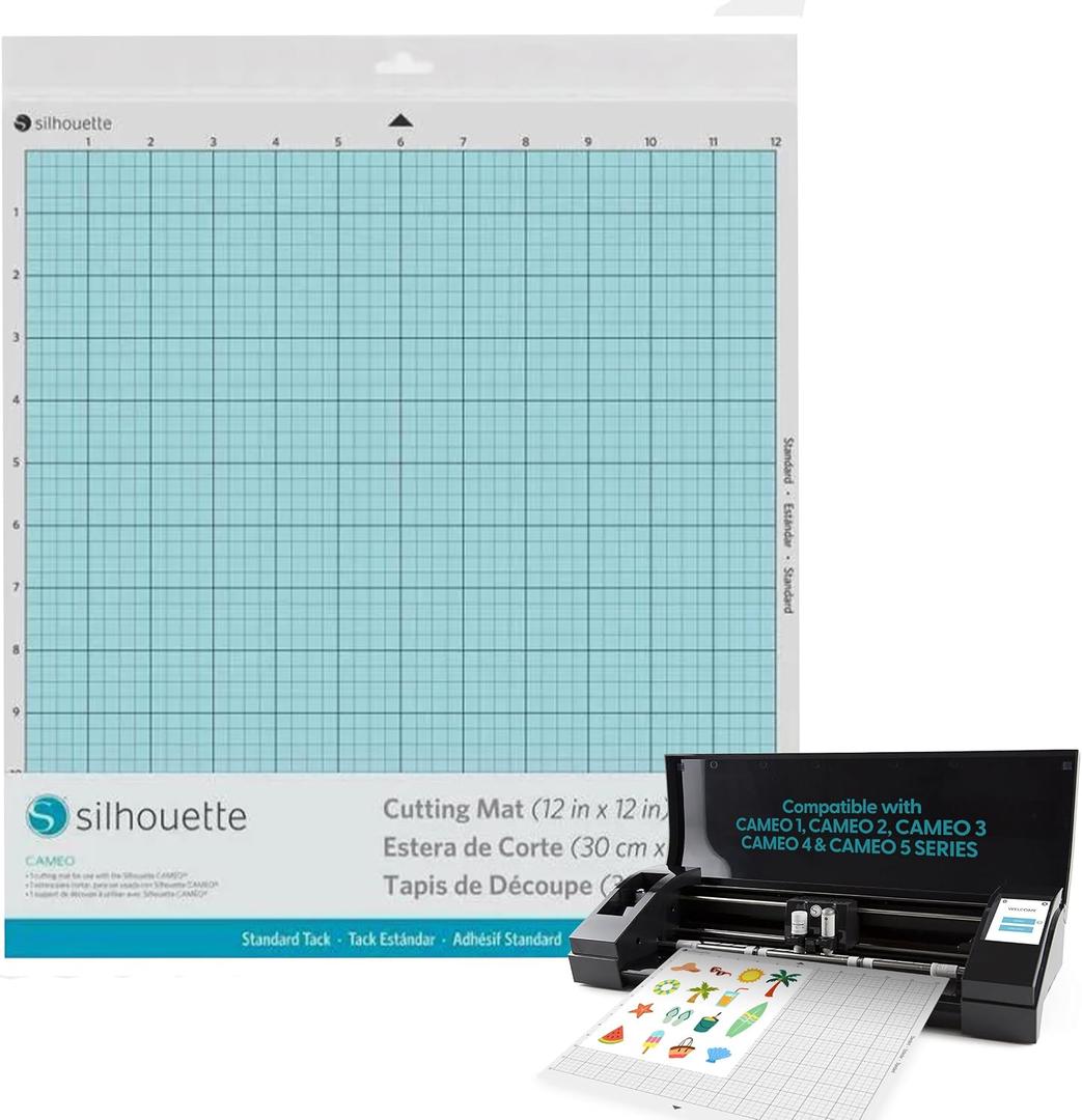 Silhouette Cameo Replacement Cutting Mat
Standard Tack Adhesive Holds Cardstock & General Craft Materials Securely for Accurate Cutting and Alignment
