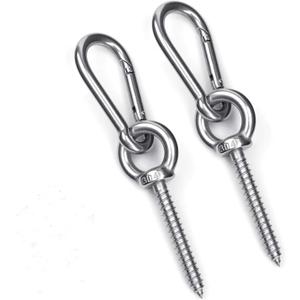 Hammock Hanging Kit, Load Capacity 1400 LBS, Stainless Steel Hooks Heavy Duty Carabiner Set for Hammock Yoga Swing Chair Hook for Indoor, Outdoor, Wall, Trees, Porch