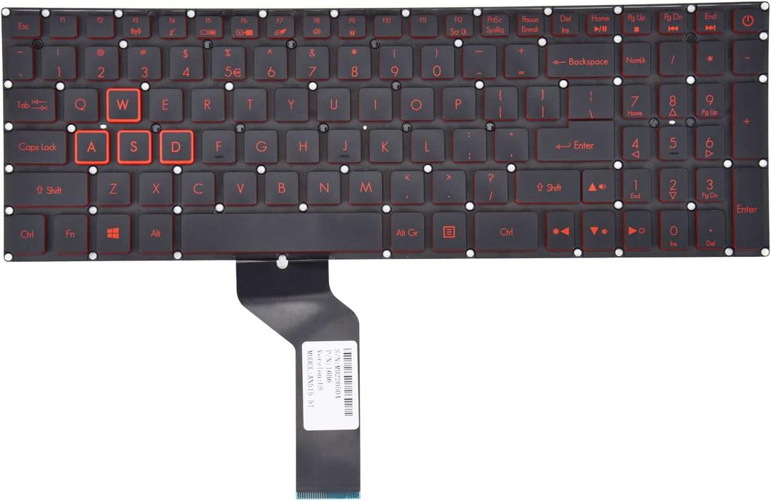 KBRPARTS Replacement Keyboard for Acer Nitro 5 AN515-51 AN515-31 AN515-53 AN515-52 AN515-53-52FA, AN515-42 AN515-41 AN515-41-19HM N17C1 N16C7 Series Laptop with Red Frame Backlit US Layout
