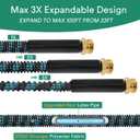 Expandable Garden Hose 100ft with 10 Function Nozzle, 2026 New No Kink Flexible Water Hose 100 ft, Lightweight, Leak-proof, 3/4" Solid Metal Fittings, 3750D Outer Fabric, Sturdy Retractable Latex Core