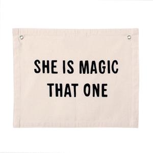 CHTech She Is Magic That One Banner Wall Art for Nursery Modern Kids Room Decor Kids Banner