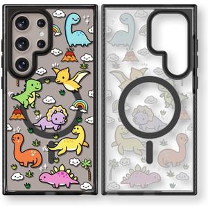 Magnetic for Samsung Galaxy S24 Ultra Magsafe Case Cute Aesthetic - Durable Shockproof 6.6 ft Drop Impact Phone Case Cover with Funny Fashion Dinosaur Land Design 6.8" Black