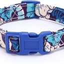 Dog Collar for Small Medium Large Dogs, Adjustable Soft Puppy Collars with Quick Release Buckle Walking Running Training (L, Dark Blue)