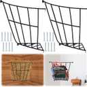 Zonon 2 Pcs Corner Hay Rack Slow 25.1 x 27.9 x 7.87 Feeding Horse Hay Feeder Metal Basket for Blankets Space Between Bars Wall Mounted Rack Holder for Livestock Goat Indoor Outdoor Uses