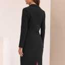 Allegra K Women's 2 Piece Skirt Suit Set Business Long Sleeve Blazer and Pencil Skirt Outfits