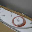 Nordic Simple Floor Lamp with Orange Acrylic Shade, Arc Reading Lamp for Living Room, Study Room & Bedroom Beside, Creative Orange Standing Lamps for Ambient Lighting