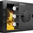 Small Safe Box, Lock Box for Money, Jewelry, Documents and Guns, 0.5 Cubic Feet Digital Security safes for Home, Hotel, or Business,  (11.8" L x 7.9" W x 7.9" H), Black 