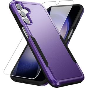 for Galaxy A15 5G Phone Case, with Screen Protector,Heavy-Duty Tough Rugged Shockproof Protective Phone Case for Samsung A15 5G, Purple
