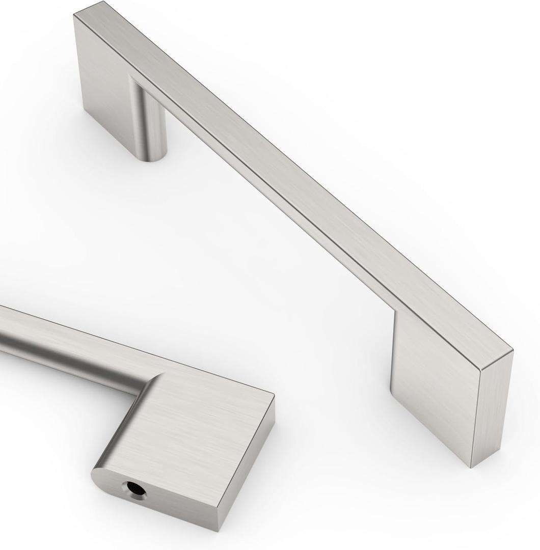 Asidrama 6 Pack 3.75 Inch(160mm) Brushed Satin Nickel Kitchen Cabinet Handles, Cabinet Pulls Kitchen Cabinet Hardware for Cupboard Drawer Pulls