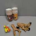 Thanksgiving Games Stacking Cups Set, Thanksgiving Activities with 24 Cup 2 Wooden catapults 2 Spare Rubber Band & 10 Foam Balls for Boys Girls Adult Outdoor Indoor Family Party Class Game Gifts