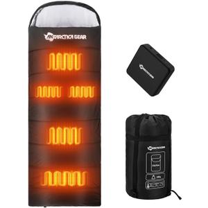 Antarctica Gear Heated Sleeping Bag, 5pcs Heating Areas Sleeping Bags with 16000mAh 12V Battery Pack, 3 Adjustable Heating Levels Cold Weather Sleeping Bag for All Season Hiking & Camping