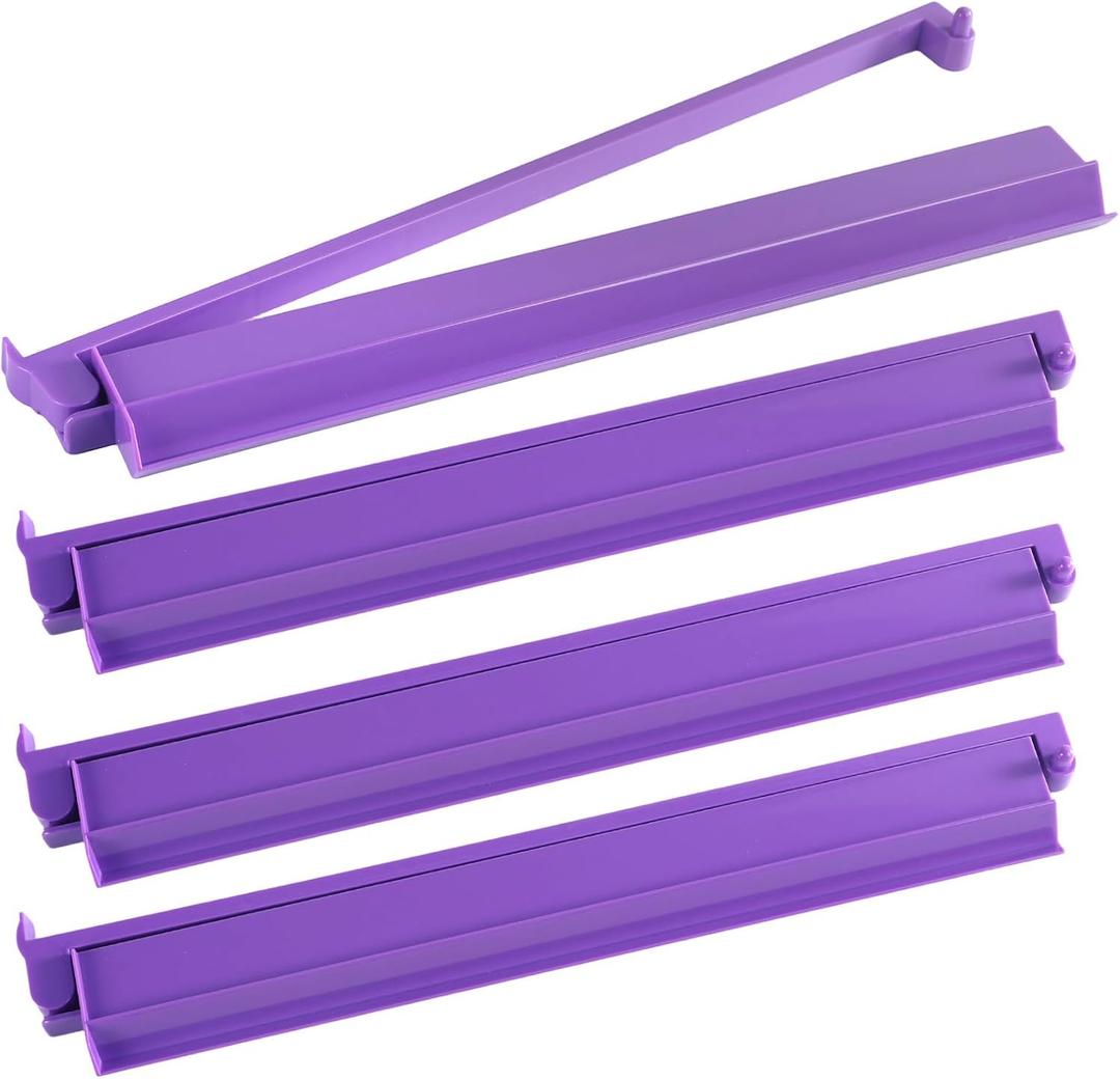 4Pcs Mahjong All-In-One Racks with Pushers, Acrylic American Majiang Tile Holder, Modern Mah Jong Game Rack with Built-In Pushers, Easy Portable American Mahjong Accessories and Gifts(Purple)