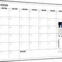 ARCOBIS Monthly Calendar Whiteboard, 24" x 18" Magnetic Dry Erase Calendar with Black Frame, Wall Hanging Planner for Home, Office, School
