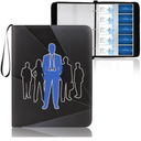 Leather Business Card Book Holder Organizer, Professional Name Card Book Holder with 800 Card Slots Capacity Booklet, Portable PU Credit Card Binder File Sleeve Storage for Men Women,40 Pack Sleeves