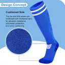 YMYDYFC Kids Soccer Socks 3Pack Cushion Cotton Compression Socks Baseball Sock For Youth Toddler Boys Girl Men Knee High Sock, Size: 8-12 Years