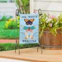 Evergreen Scroll American Garden Flag Stand | Premium Metal Iron Flag Holder Stand | Fits 12x18 Garden Flags for Outside | Weatherproof Outdoor