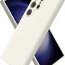 for Samsung Galaxy S24 Ultra Silicone Case, Slim Fit Premium Liquid Silicone Shockproof Phone Cover, Upgraded Camera Protection and Microfiber Lining, Off White