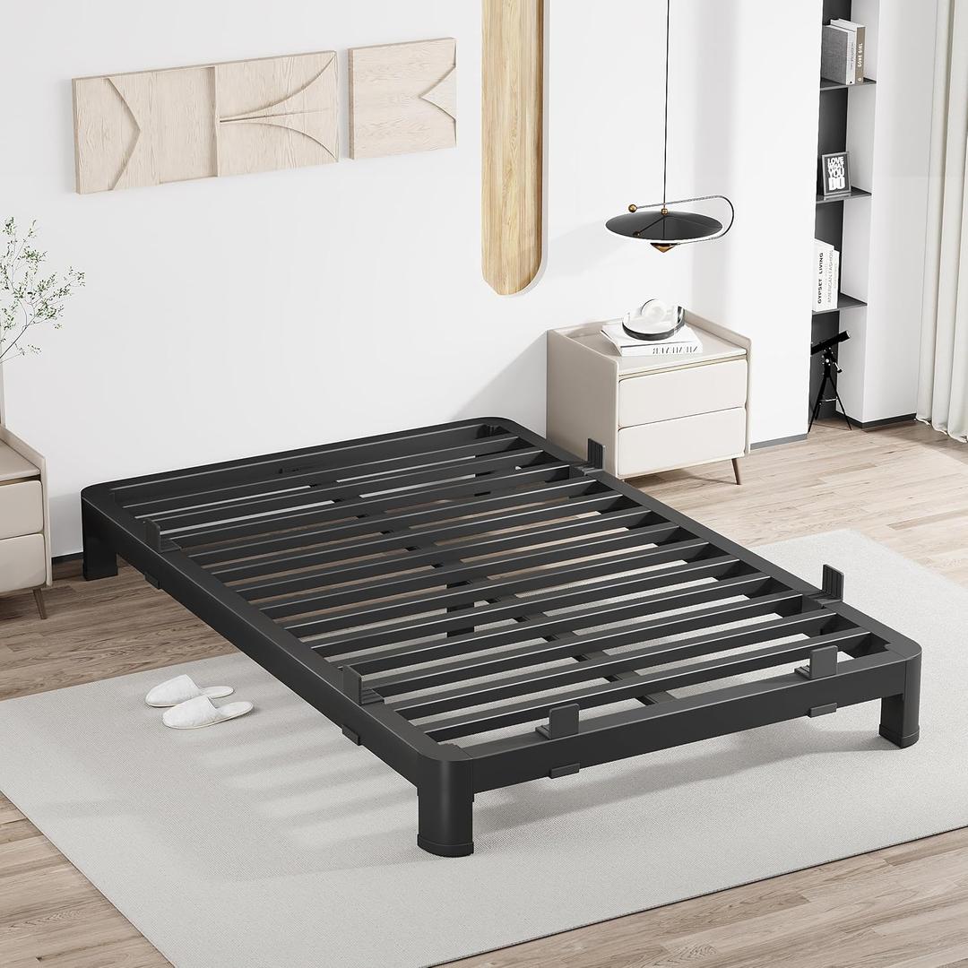 MAF 6 Inch King Metal Platform Bed Frame with Anti-Collision Round Legs, Black 3500 Lbs Heavy Duty Bed Frame Steel Slats Support, No Box Spring Needed, Easy Assembly