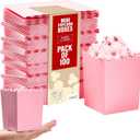 Juvale 100 Pack Mini Popcorn Boxes, Pastel Pink Reusable Popcorn Containers for Movie Nights, Parties, Birthdays, and Events  Durable Plastic Popcorn Buckets, 16 oz, 3 x 4 in Popcorn Holders