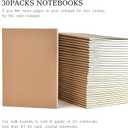 30 Pack Journal Notebook, Kraft Cover Lined Paper Journal for Traveler, Notes, Memo - Bulk Journals Sewn Brown Notebook, 80 Pages, 8.3'' x 5.5''
