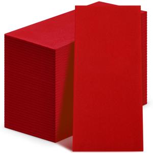 Qilery 50 Pcs Linen Feel Disposable Dinner Napkins Decorative Paper Napkin 17"x12" Bulk Colored Soft Paper Hand Towels Absorbent for Guest Kitchen Wedding Party(Red)